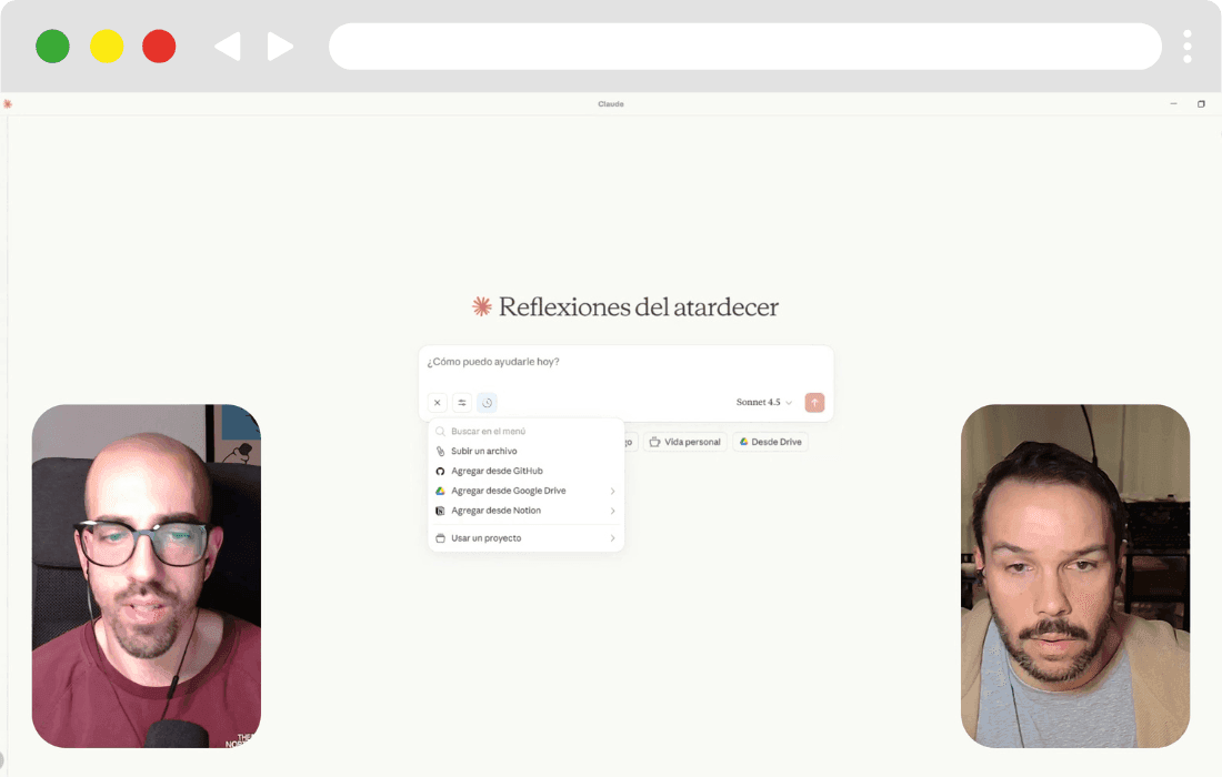 Captura visual del módulo sobre Claude