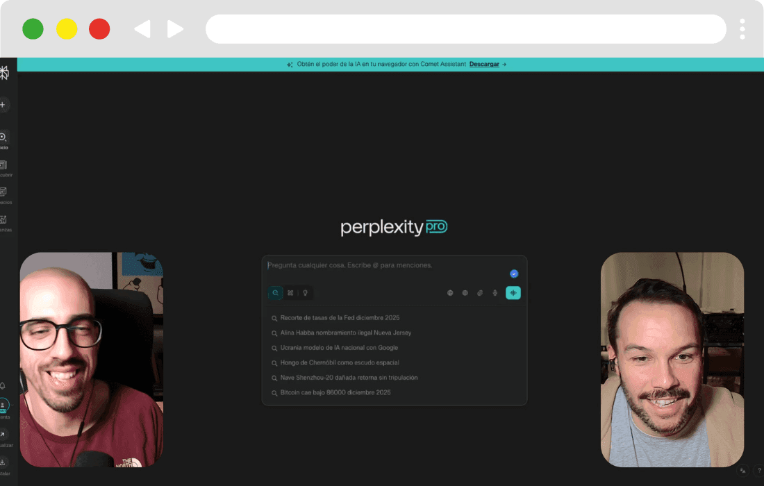 Captura visual del módulo sobre Perplexity