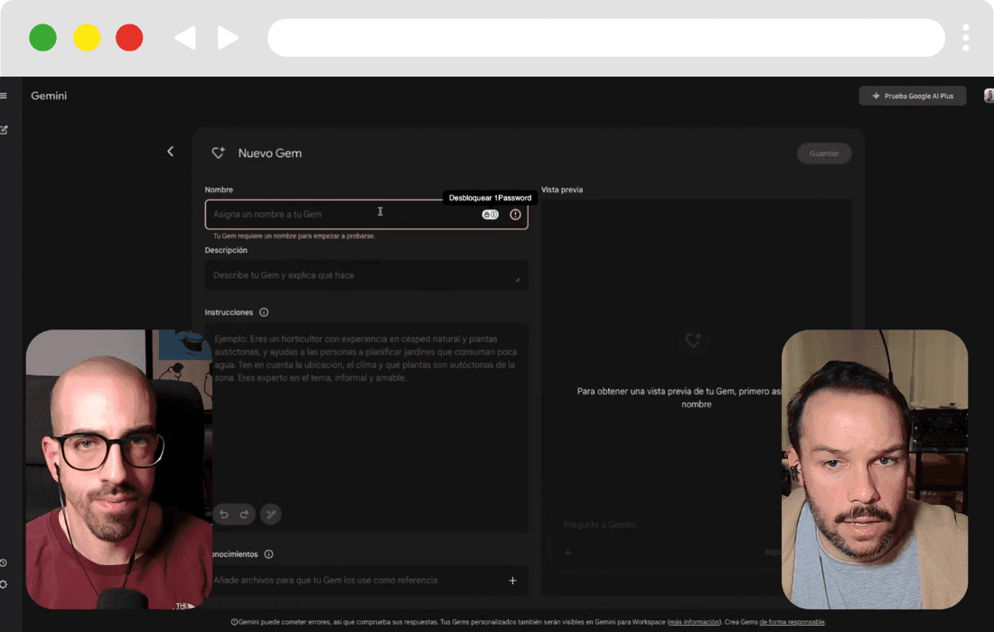 Captura visual del módulo Gemini y Notebook LM